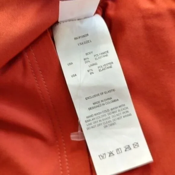 Phax One Piece Swimsuit L Low Back Cheeky Tie Shoulders Rust Orange NEW - Picture 8 of 12